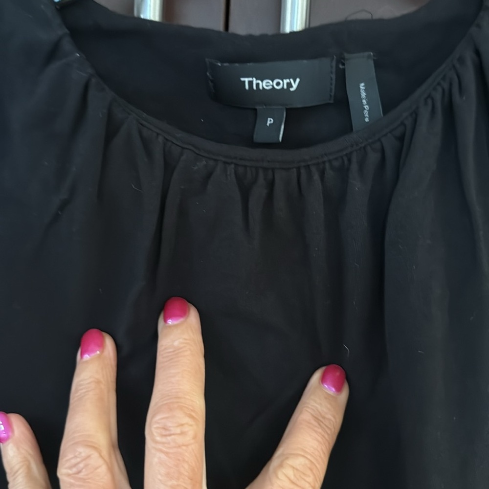 💋Theory short sleeve sheath dress black Size Petite - Picture 3 of 8